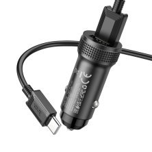 Автомобільний зарядний пристрій HOCO Z49 2USB 2,4A + кабель USB - Type-C, чорний