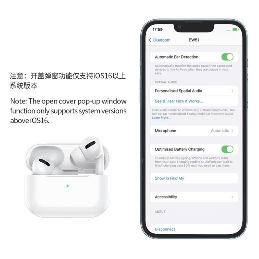 Бездротові навушники HOCO EW51, білий