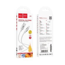 USB кабель HOCO X99 USB - Lightning, SILICONE, 1метр, сірий