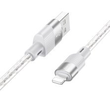 USB кабель HOCO X99 USB - Lightning, SILICONE, 1метр, сірий
