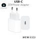 Зарядний пристрій WUW C125 USB-C PORT 3A PD 20W
