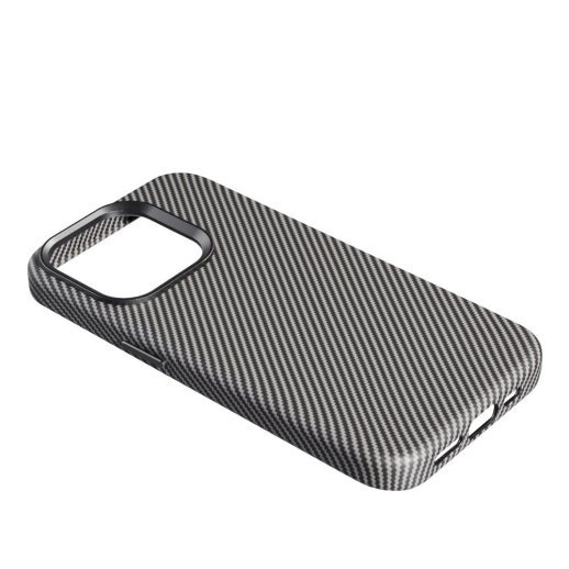 Накладка Leather Carbon With Magnetic для Apple iPhone 15 Pro Max Titanium