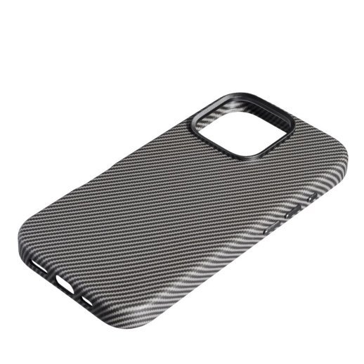 Накладка Leather Carbon With Magnetic для Apple iPhone 15 Pro Max Titanium