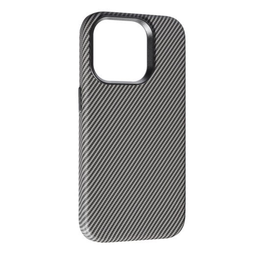 Накладка Leather Carbon With Magnetic для Apple iPhone 15 Pro Max Titanium