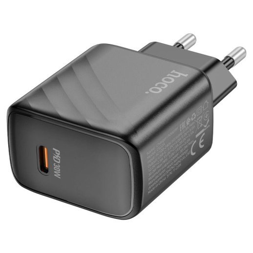 Мережевий зарядний пристрій HOCO CS22A PD 30W TYPE-C, ЧОРНИЙ