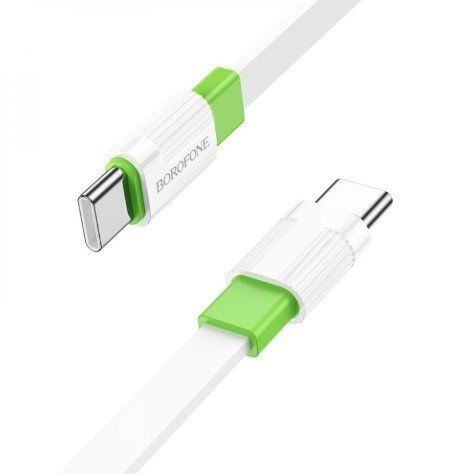 USB-C кабель BOROFONE BX89 charging data Type-C - Type-C біло-зелений