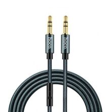 Кабель AUX HOCO UPA04 + Микрофон 3 pin (1М) (серый)