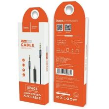 Кабель AUX HOCO UPA04 + Микрофон 3 pin (1М) (серый)
