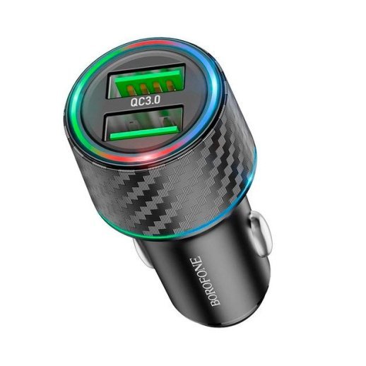 Автомобільний зарядний пристрій BOROFONE BZ21A Brilliant 36W dual port QC3.0 car charger