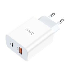 Мережевий зарядний пристрій HOCO C97A TYPE-C PD 20W + USB QC 3.0, БІЛИЙ