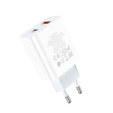 Мережевий зарядний пристрій HOCO C97A TYPE-C PD 20W + USB QC 3.0, БІЛИЙ