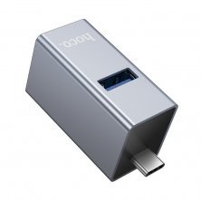 USB HUB HOCO HB54A 3in1 (Type-C to USB2.0*2+USB3.0) (серый)