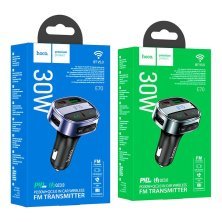 FM трансмітер HOCO E70 Bluetooth з швидкою зарядкою USB-C PD 30W + 1USB QC3.0 18W + 1USB FLASH з гучним зв'язком, magic night