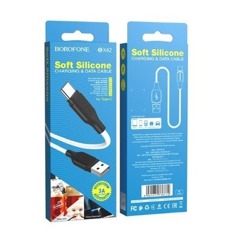 USB кабель BOROFONE BX42 charging data USB - TYPE-C, білий