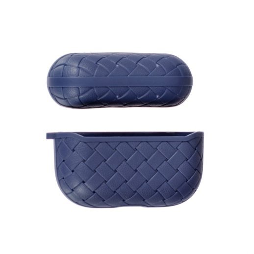 Чохол Шкіра Плетіння для AirPods Pro Blue