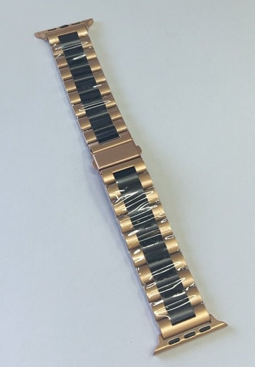 Ремінець для Apple Watch Steel 42/45/49mm Rose Gold Black