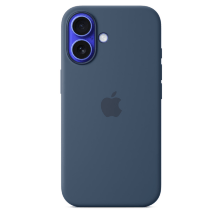 Silicone Case Original With MagSafe and Splash Apple iPhone 16 with button Dark Blue
