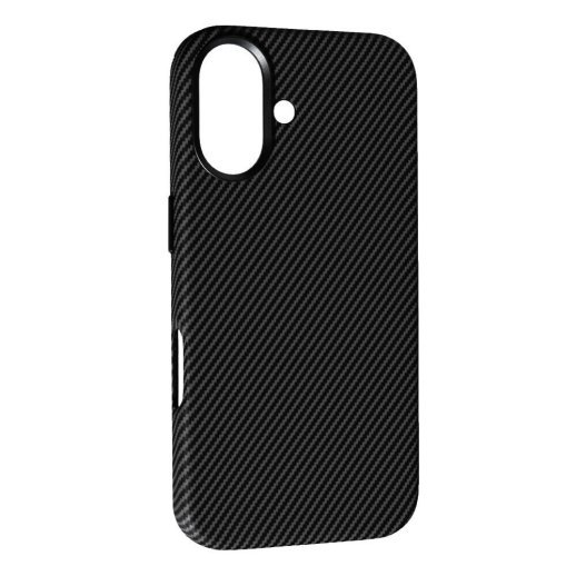 Накладка Leather Carbon With Magnetic для Apple iPhone 16 Black