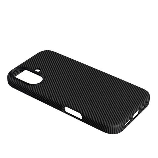 Накладка Leather Carbon With Magnetic для Apple iPhone 16 Black