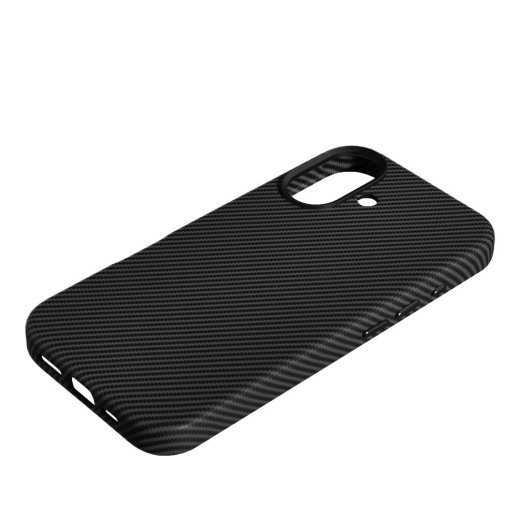 Накладка Leather Carbon With Magnetic для Apple iPhone 16 Black