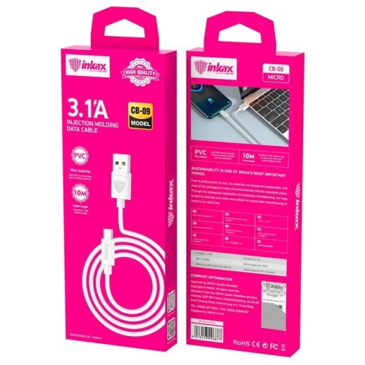 КАБЕЛЬ USB INKAX CB-09 MICRO 1 метр 3.1A