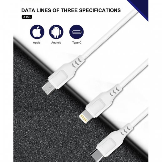 Кабель USB WUW X153 USB - Type-C 2.4A білий