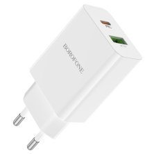 Мережевий зарядний пристрій BOROFONE BA56A Lavida dual port PD20W+QC3.0 charger(EU)