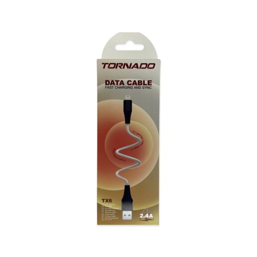 USB Cable TORNADO TX6 Lightning 2.4A/1m White