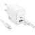 Мережевий зарядний пристрій Borofone BAS44A Type-C PD 20W + USB QC3.0 + кабель Type-C - Lightning, білий