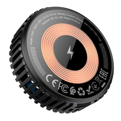 Бездротовий зарядний пристрій HOCO CW57 15W, ЧОРНИЙ