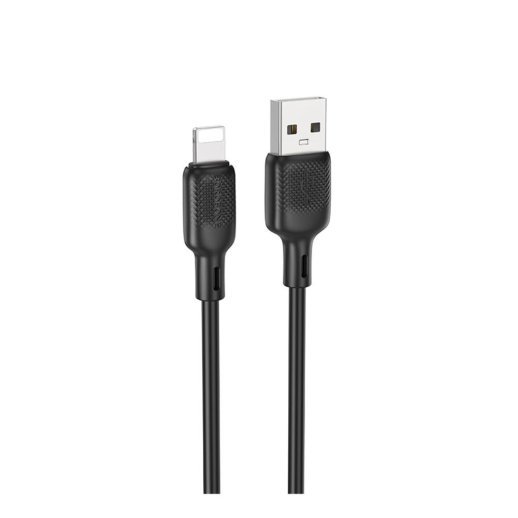 USB кабель BOROFONE BX113 SILICONE 2.4A 2m USB - Lightning, ЧОРНИЙ