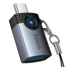 OTG-адаптер HOCO UA46C USB (папа) - Type-C (мама), чорний