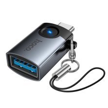 OTG-адаптер HOCO UA46C USB (папа) - Type-C (мама), чорний