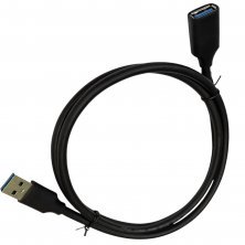 Кабель-подовжувач W-U9314 USB 3.0 Male - USB Female 5Gbps, OFC, Ø5.5 мм, 1 м, чорний