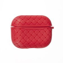 Чохол Шкіра Плетіння для AirPods Pro Red