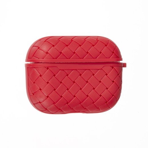 Чохол Шкіра Плетіння для AirPods Pro Red
