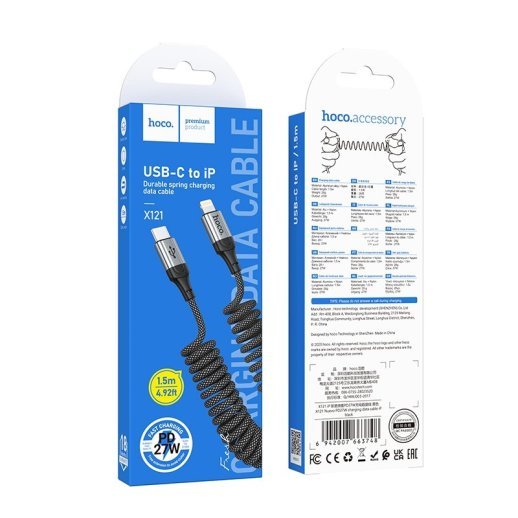 USB-C кабель HOCO X121 Nuevo PD27W Type-C - Lightning, чорний