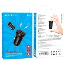 Автомобільний зарядний пристрій BOROFONE BZ18A PD20W+QC3.0 car charger