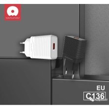 Зарядний пристрій WUW C136 USB QC3.0 БІЛИЙ