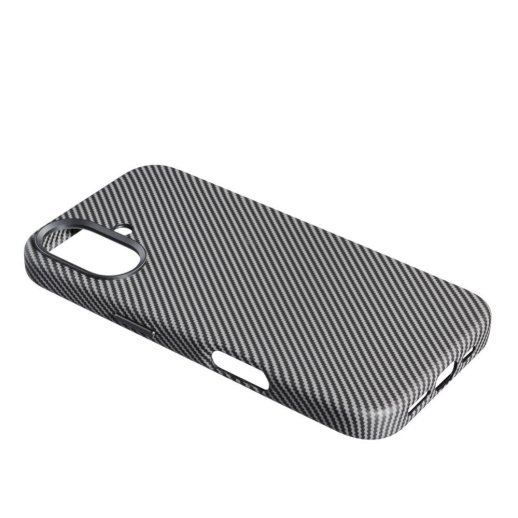 Накладка Leather Carbon With Magnetic для Apple iPhone 16 Titanium