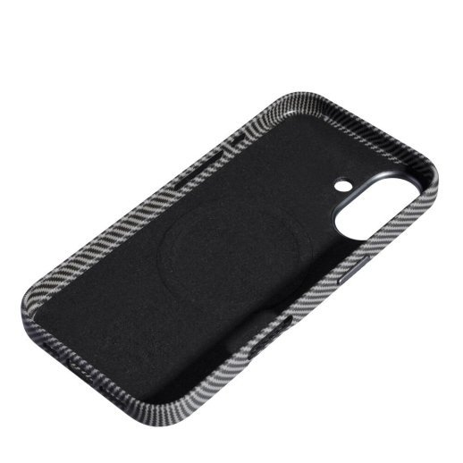 Накладка Leather Carbon With Magnetic для Apple iPhone 16 Titanium
