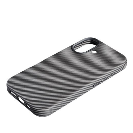 Накладка Leather Carbon With Magnetic для Apple iPhone 16 Titanium