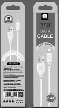 Кабель USB WUW X153 USB-Lightning 2.4A білий