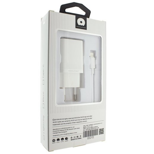 Мережевий зарядний пристрій WUW T33 2USB 2.4A + USB Lightning