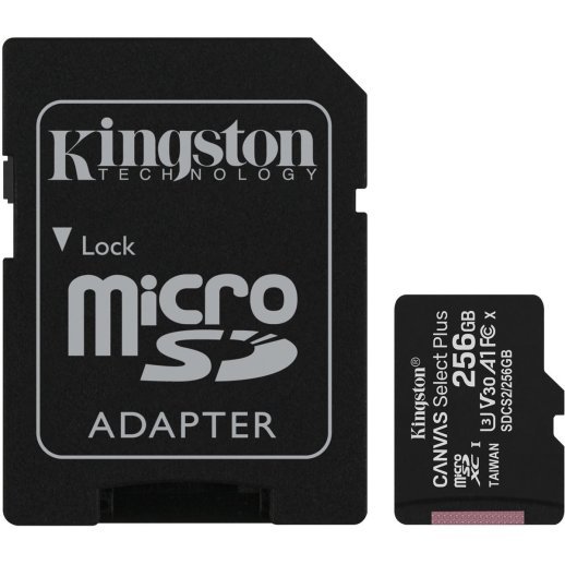 Карта пам'яті microSDXC (UHS-1) Kingston Canvas Select Plus 256Gb class 10 А1 (R-100MB/s) + adapter