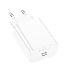 Мережевий зарядний пристрій BOROFONE BA21A PRO TYPE-C PD 20W, БІЛИЙ