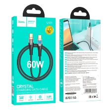 USB-C кабель HOCO U121 Type-C - Type-C 60W 1.20M 3A LED НЕЙЛОН