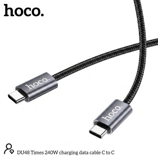 USB-C кабель HOCO DU48 Type-C - Type-C 1.80м, чорний