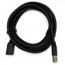Кабель-подовжувач W-U9318 USB 3.0 Male  -  USB Female 5Gbps, OFC, Ø5.5 мм, 3 м, чорний
