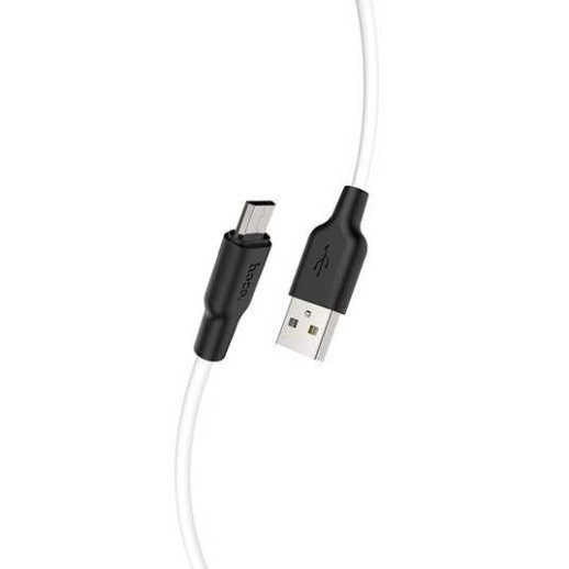 USB кабель HOCO X21 SILICONE USB - micro USB, білий